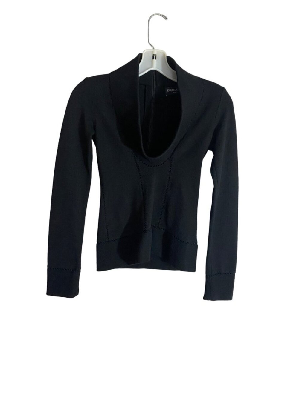Dolce & Gabbana Women's Black Mock Neck Long Sleeve Sweater - 40 (Small)